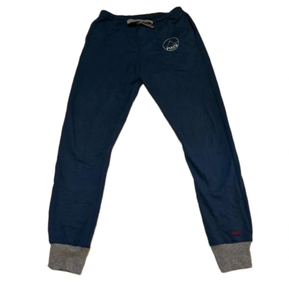 Peace Love World Blue  Sweatpants Lounge Pants  Size Small Drawstring Waist NEW